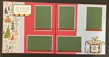 12X12 CHRISTMAS TREES MERRY CHRISTMAS PREMADE SCRAPBOOK 2 PAGES TONYA 4473