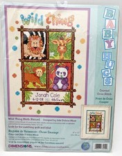Dimensions Counted Cross Stitch Kit  Wild Thing  Baby Birth Record Jungle SEALED