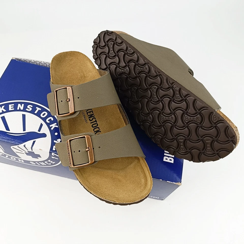 New Birkenstock Arizona Stone-Natural Leather Footbed Unisex Sandals EU37-45 - Image 2 of 4