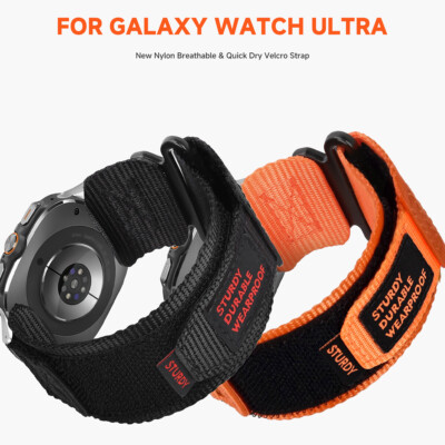 Nylon Sport Band For Galaxy Watch Ultra 47mm Rugged Strap Thin Wrap Soft  Armband