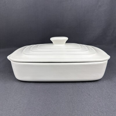 Lareina Stoneware Large 4 qt Rectangle Covered Ceramic Casserole Dish, Open Box