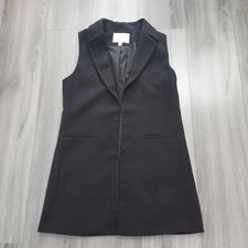 Katherine Barclay Uk10 Black Sleeveless Long Jacket