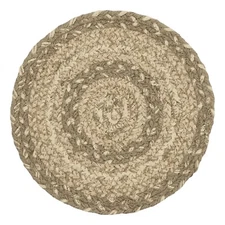 Cobblestone Jute Trivet 8" Country Primitive Natural Rustic Khaki Grey Taupe
