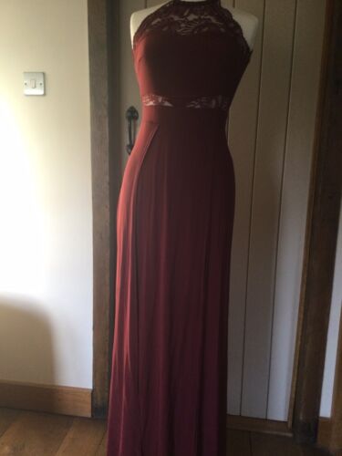 Ladies Asos Dark Red Lace Maxi Dress Size 8 - Picture 1 of 8