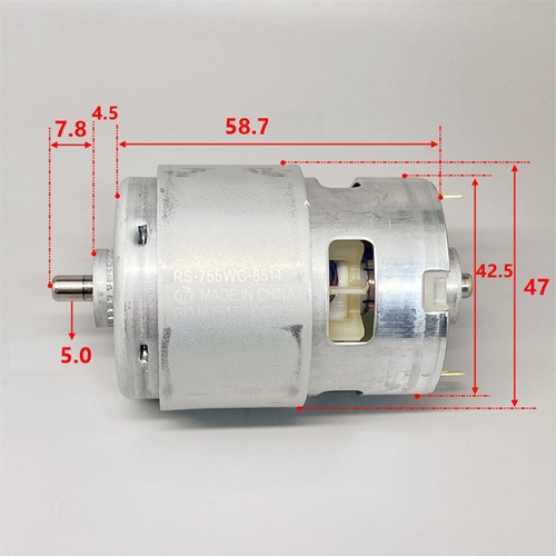 New RS755WC-8514 Carbon Brush Motor DC6-14.4V 232W High Torque 17227 RPM - Picture 3 of 6