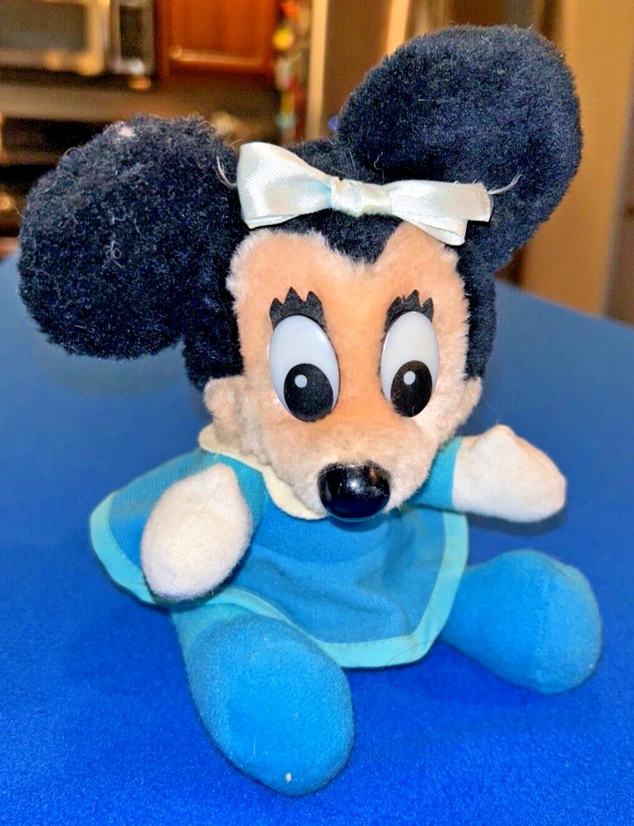 minnie mouse blue dress plush Walt Disney Mickey's Christmas Carol Baby Stuffed Mouse doll