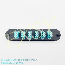 Fiber Optic Adapter Panel 6 LC Duplex Aqua OM3 OM4 Suit For CORNING CCH-CP12-E4