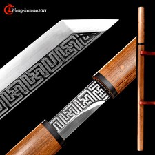 Espada Ninja Recta Afilada Full Tang Palisandro Japonés Ninjato 9260 Resorte Acero
