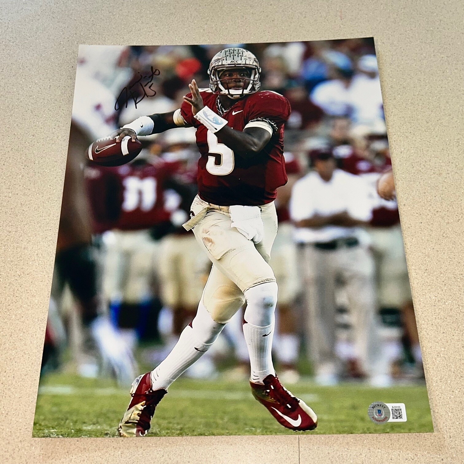 Jameis Winston Autographed Signed Florida State Seminoles 11X14 FSU HEISMAN SEMINOLES BECKETT BJ33103 