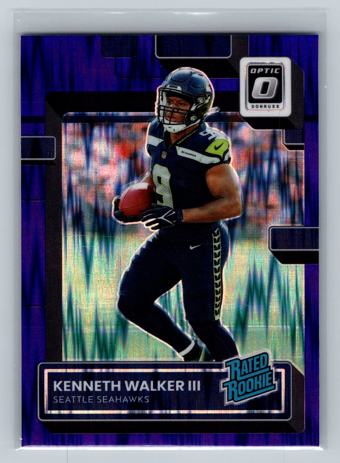 2022 Donruss Optic Kenneth Walker III #218 Purple Shock Seattle Seahawks