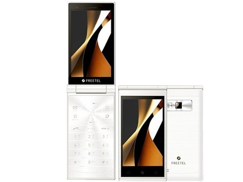 2つ折りSIMフリースマートフォン FREETEL MUSASHI FREETEL MUSASHI DUAL SCREEN DISPLAY ANDROID 5.1 FLIP PHONE