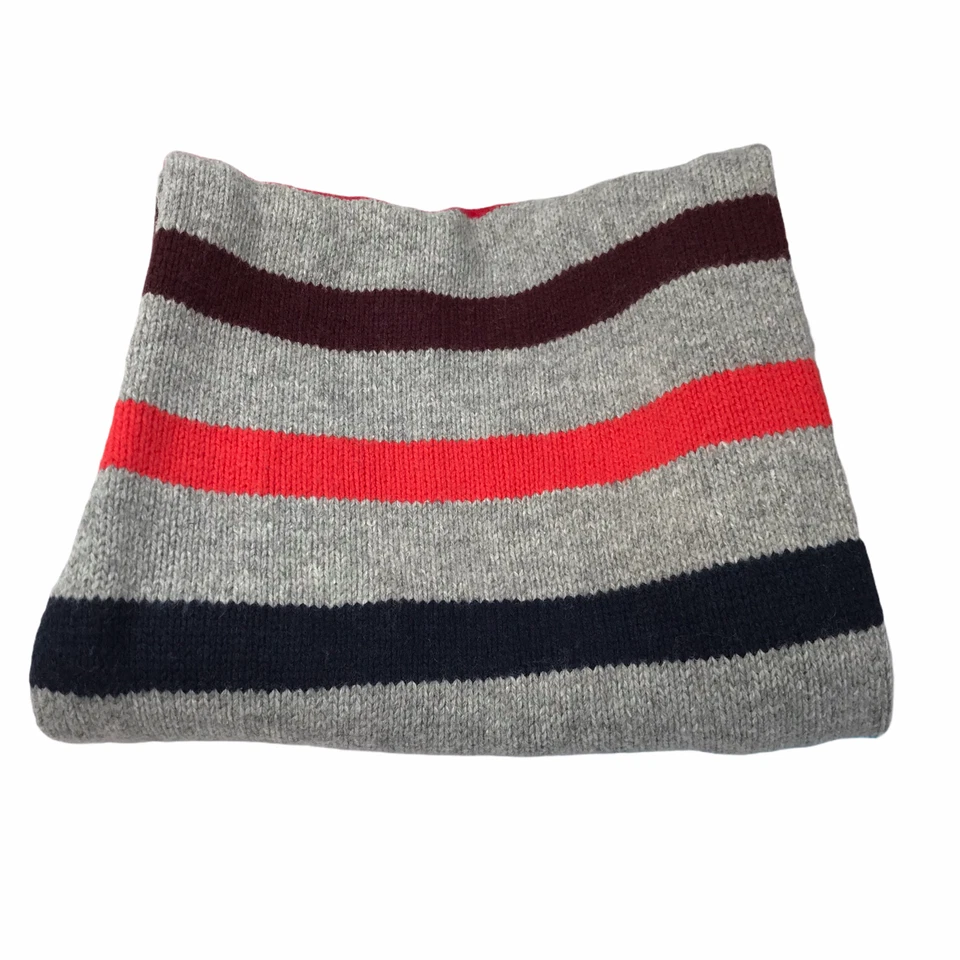 GAP Scarf, Long, Gray with Multicolor Rainbow Stripes. 52% Nylon / 28% Merino W - Image 4 of 4