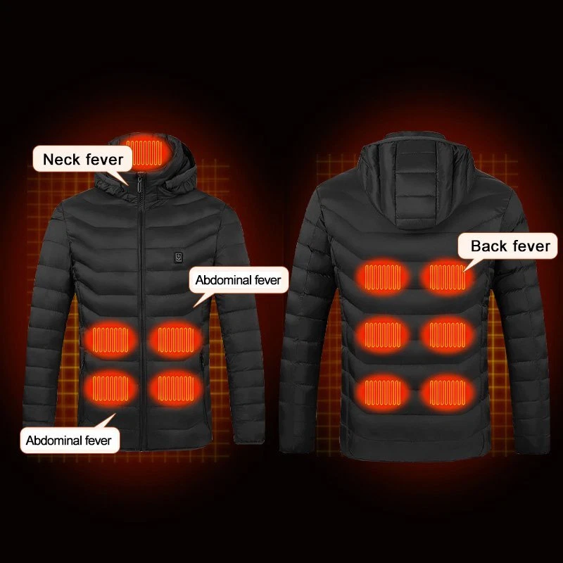 11 Area USB Electric Heated Jacket Winter Outdoor Sports Warm