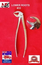 #33 DENTAL EXTRACTING EXTRACTION FORCEPS, LOWER ROOTS 33, SERRATED HANDLE