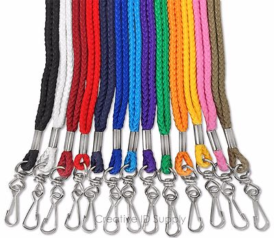 Lot of 15 Round Rope Lanyards for ID Badges Keychains Neck Straps Free Ship