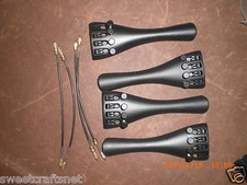 4 PCs Aluminum alloy Violin Tail piece 4/4 with 4 PCs Tail guts