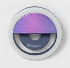 Heyday Dark Iridescent Clip-On Phone Selfie Ring Light w/ 3 Brightness Settings