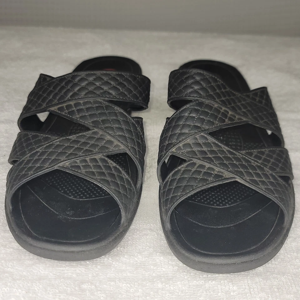 Босоножки Okabashi женские размер 8 М черные без шнуровки стеганые дизайн 100% водонепроницаемые - Изображение 3 из 4