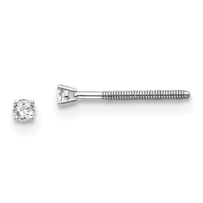 14K Weißgold 0,05ct. Diamant Ohrstecker Faden On/Off Ohrringe für Damen 0,19 Gramm