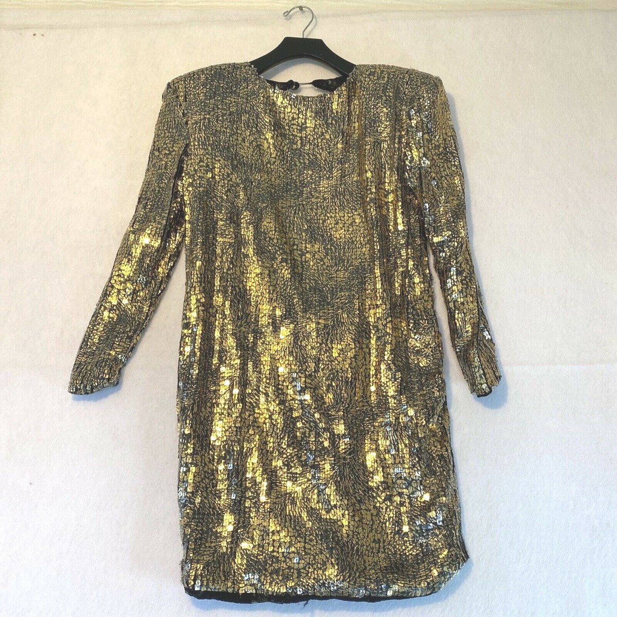 COSTUME DEPT Dress Women's Small Gold Sequin Open Back Mini Party Cocktail  (R2) | eBay