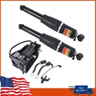 Pair Air Suspension Shocks+Compressor Pump For Cadillac Escalade Suburban GMC US