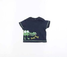 Babble Boom Baby Blue Cotton Blend T-Shirt Size 0-3 Months