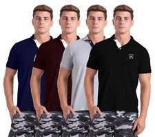 Men's Slim Fit Polo T-Shirt Short Sleeve Summer Casual Cotton Sports Top T S-XXL