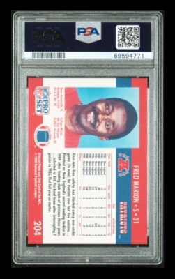 1990 pro set #204 fred marion; john taylor SSP belt visible error