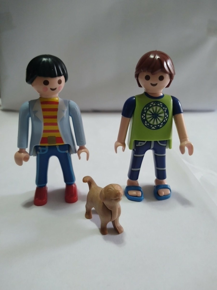 Playmobil coppia omini con cane casa come nuovi geobra