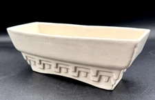Vintage HAEGER USA Mid Century Modern White Cream Rectangle Geometric Planter