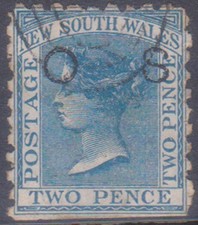 (F377-118) 1879 NSW 2d blue QIVC OS stamp (DR)