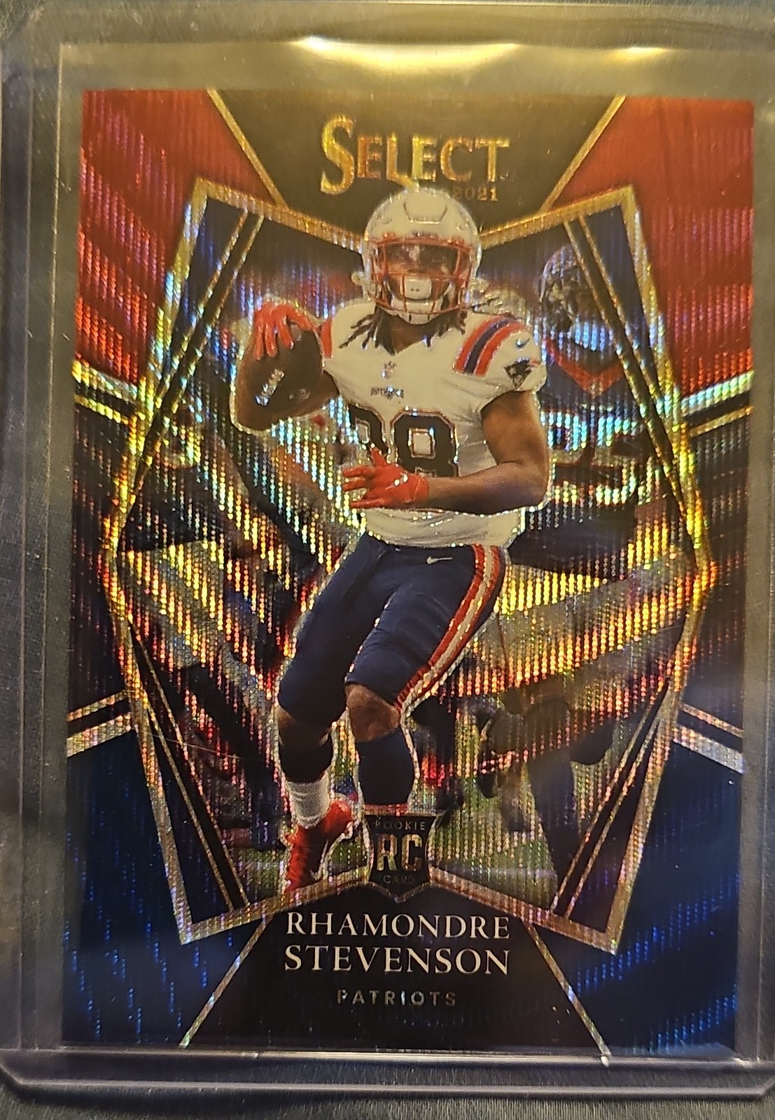 2021 Panini Select - Premier Level Rhamondre Stevenson #175 Tri-Color Prizm /199