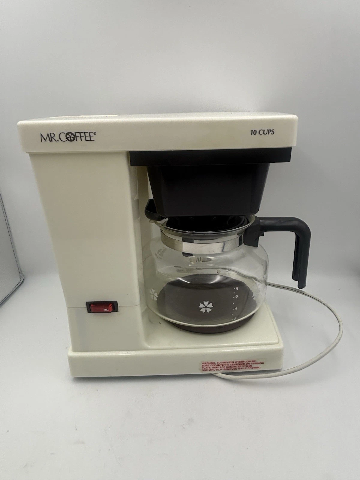Vintage 1990s Mr. Coffee TR10-10 Cup Automatic Brewing White Coffee Maker Tested