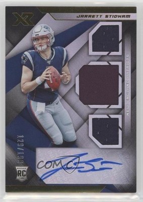 2019 Panini XR Triple Swatch 129/199 Jarrett Stidham #222 Rookie Auto RC uk2