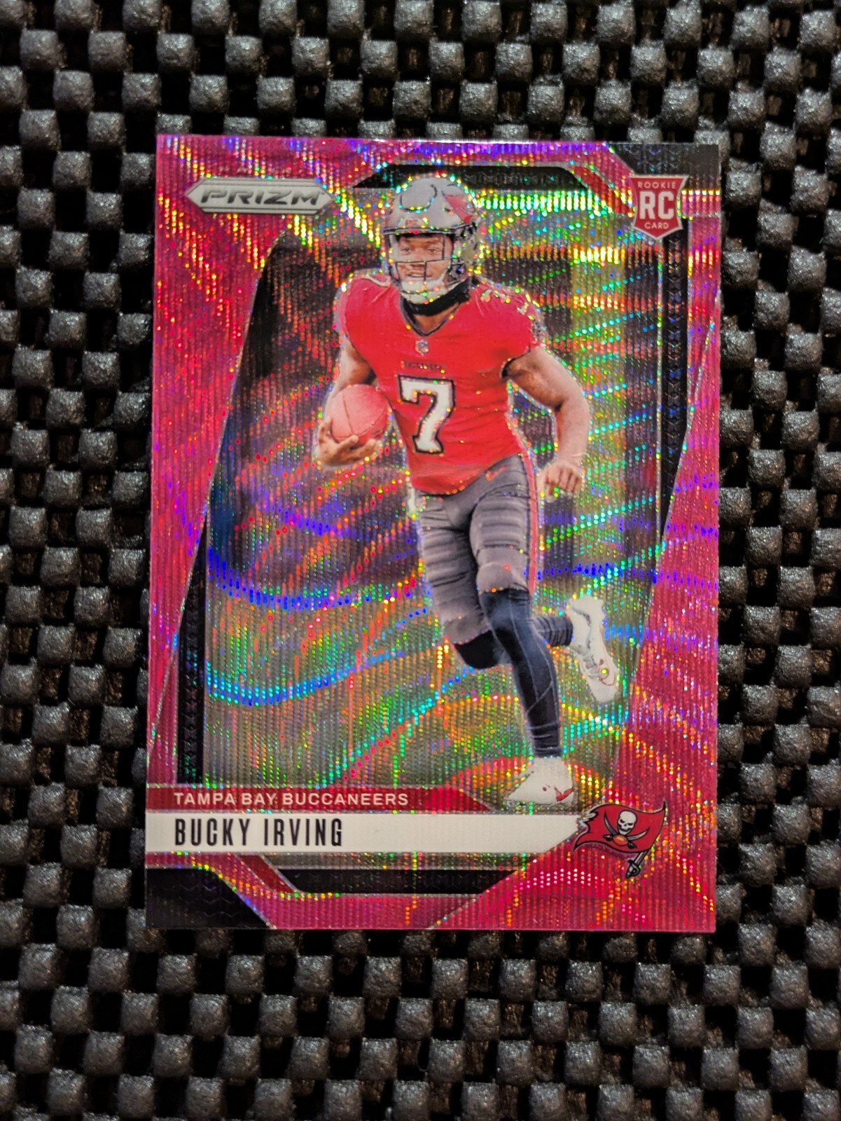 Bucky Irving 2024 Panini Prizm Rookies #316 Pink Wave Prizm (RC) Buccaneers