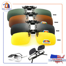 4 Color Grey Lenses Polarized Sunglasses Clip on Flip up UV 380 Driving Fishing
