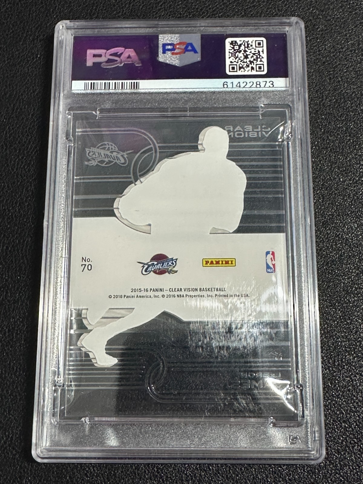 2015-16 Panini Clear Vision LeBron James #70 PSA 8 NM MT Cavaliers view 2