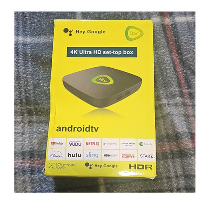 itv 4K Ultra HD Android TV Set-Top Box Chromecast HDR HDMI Portable Black