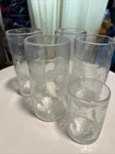 Blenko Crackle Dimple Tumblers Drink Glass Set of 5 White/Cream