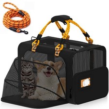 PAWZIDEA Large Pet Carrier 24.0"L x 16.0"W x 16.0"H, Black Warrior