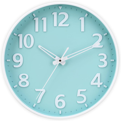 Wall Clock 12 Inch 3D Large Number Battery Operated Silent Non-Ticking Wall Cloc