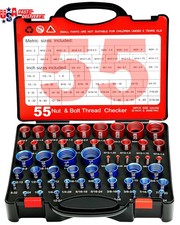 55Pcs Nut and Bolt Thread Checker 25 Metric 30 SAE Inch Thread Gauge Set, Deta
