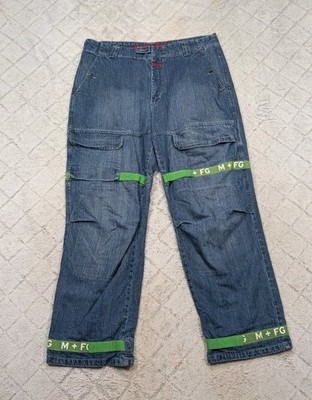 Marithe Francois Girbaud Jeans Mens 40x34 Blue Shuttle Tape Baggy Wide Leg Y2K