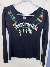VTG Abercrombie XL Extra Large Juniors Christmas Lights T-Shirt - See Photos