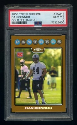 2008 Topps Chrome RC #TC244 Dan Connor Rookie Gold Refractor 66/199 PSA 10