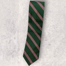 BROOKS BROTHERS RED FLEECE Silk Tie USA Green Orange Blue Striped W:2.6" EUC