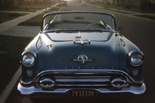 1954 Oldsmobile Super 88 Convertible Long Beach California 35mm Red Border Slide