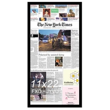 11x22 Newspaper Frame, Display 11 x 22 Inch Newspaper Front Page for Wall, Li