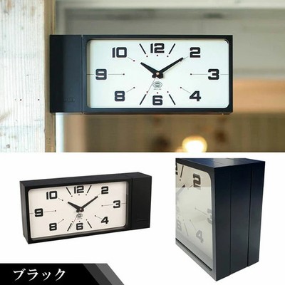 DULTON Double Face Wall Clock Rectangle H21-0362BK Black Magnet