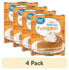 New Great Value 100 Pure Canned Pumpkin, 29 oz Can 4 pack Free Shipping